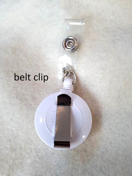 belt clip option for red apple teacher badge reel