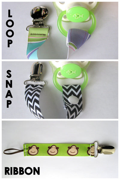 Universal PACIFIER CLIPS- CHEVRON Dummy Clip- Set of 11 Soother String- Binky Leash- Baby Shower Gift Set- Girl Paci Clip Set- Boy Paci Clip