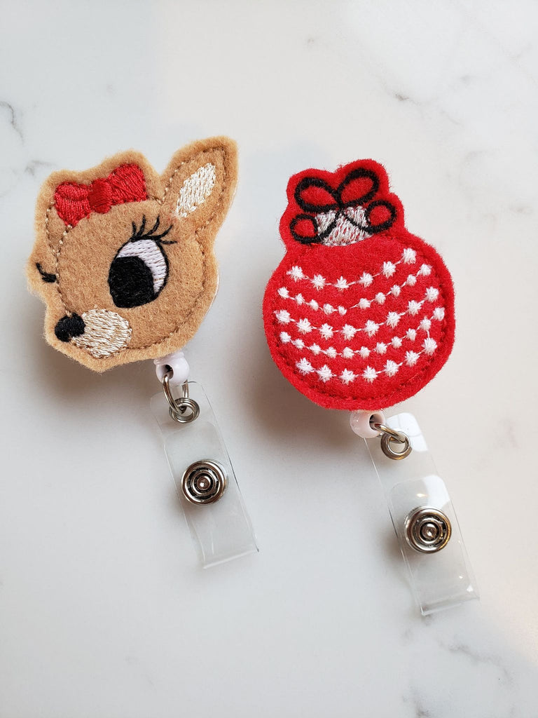 Christmas Badge Holders - Red Christmas Ornament Badge Reels – Sweet  Sparrow Design