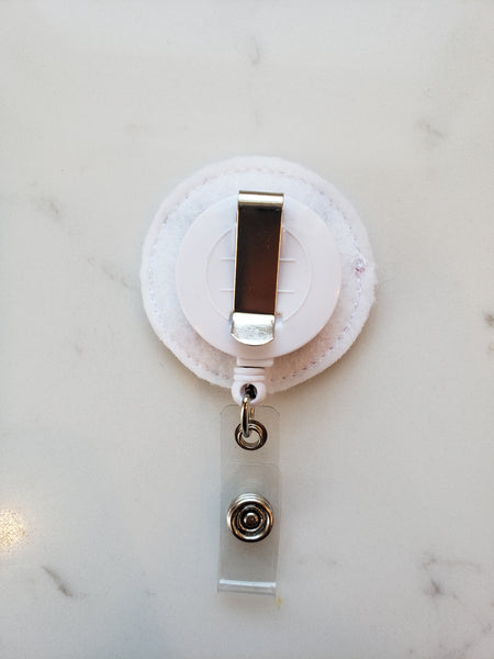 scrub life badge reel with belt clip option