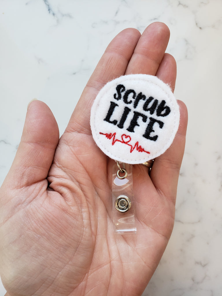 Scrub Life Nurse Badge Holders - Medical Badge Reels - ID Badge Clips –  Sweet Sparrow Design