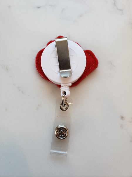 belt clip option for red apple teacher badge reel