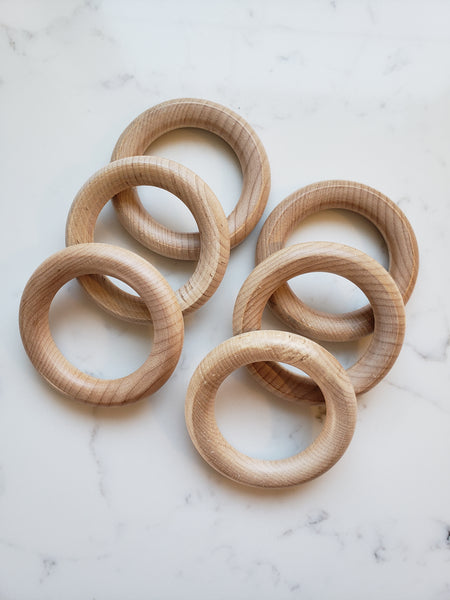 20 WOOD TEETHING RINGS Wholesale - Wood Baby Teether - Natural Teether Wood Ring