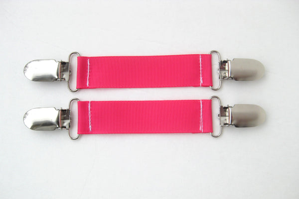 Bright Pink MITTEN CLIPS for Children - Girls Mitten Clips - Glove Clips for Kids