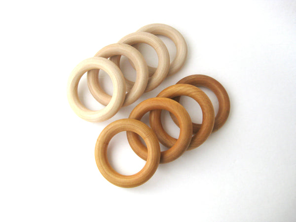 WOODEN TEETHING RING - Natural Wood Teether for Baby - Wood Baby Teether with Add On Pacifier Clip - Baby Shower Gift - Baby Gift Idea -Wood Ring