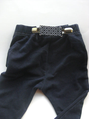 Black and White ELASTIC CLIP BELT- Kids Clip Belt- Toddler Belt- Childrens Belt for Pant
