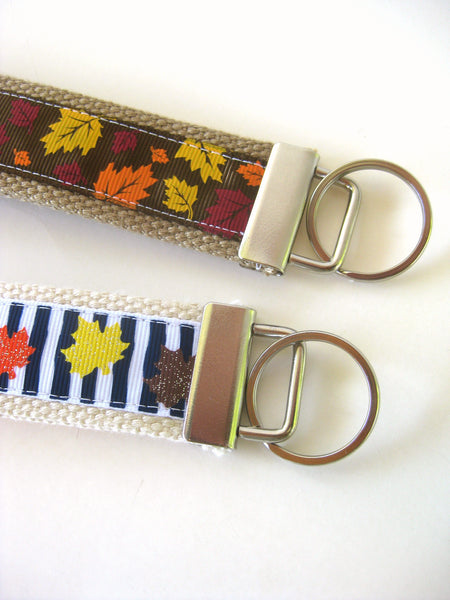 Autumn Leaves KEY FOB Wristlet- Fall Keychain- Wrist Keychain for Her