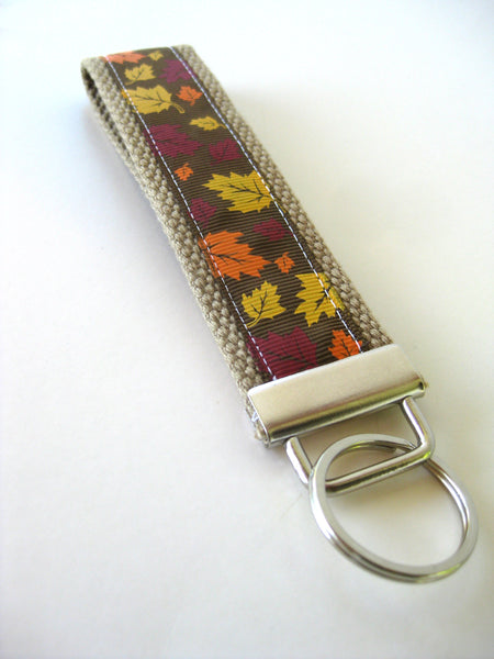 Autumn Leaves KEY FOB Wristlet- Fall Keychain- Wrist Keychain for Her