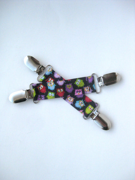 Colorful Owls MITTEN CLIPS for Children - Toddler Mitten Clips - Christmas Stocking Stuffer