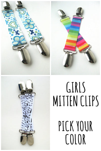 MITTEN CLIPS for Children- Toddler Mitten Clips- Mitt Clips for Kids- Glove Clips for Kids