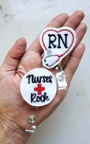 RN Nurse Badge Reel - Nurse Badge Reels - Retractable ID Badge Clips for Nurse - Nurse Gifts under 10 - Nurse Badge Holder