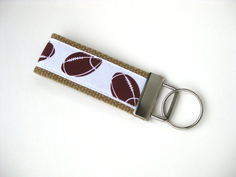 Fathers Day Gift for Dad- Football Keychain - Mini Key Fob - Mens Key Chain - Mens Gift for Him - Dad Gift Under 10