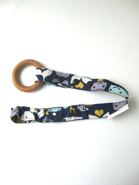 Whales Toy Strap- Sophie Leash- TOY LEASH- Toy TETHER- Sippy Cup Saver- Stroller Strap- Nautical Baby Gift Under 10