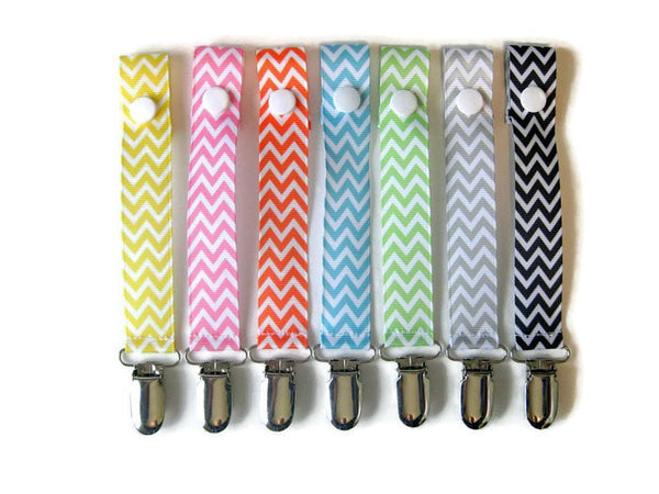 Chevron PACIFIER CLIP - Universal Pacifier Holder - Soother Clip - Baby Shower Gift