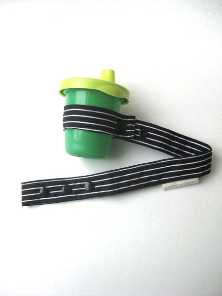 Black and White Stripe TOY LEASH- Baby Bottle Leash- Baby Toy TETHER- Unique Baby Gift Idea