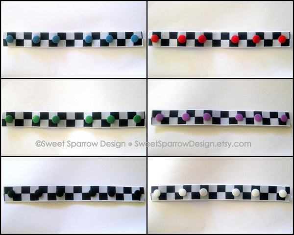 Black White Checker Toddler Belt - Kids Belt - Elastic SNAP BELT - Baby Belt - Adjustable Snap Belt