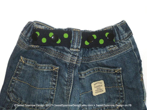 Blue Green Brown ELASTIC CLIP BELT for Children - Toddler Baby Belt for Pants - Kids Elastic Clip Belt