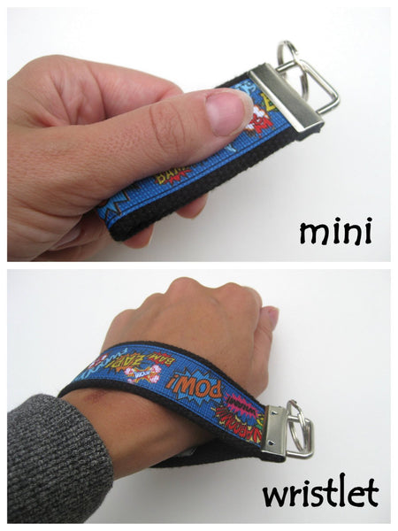 Pink or Blue Aztec Tribal KEY FOB Wristlet - Wrist Keychain for Her - Key Lanyard for Women - Wristlet Key Chain - Gift for Her - Womens Gift Under 10