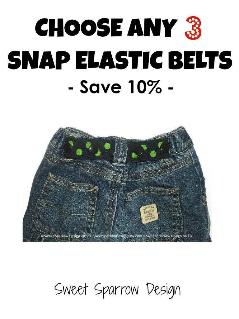 Set of 3 Toddler Belt for Boys and Girls- Elastic Snap Belt for Kids- Kids Belt for Pants