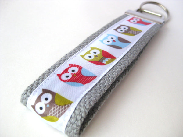 Owl Wristlet Keychain for Women- Owl KEY FOB- Wrist Key Fob- WRIST Key Chain- Womens Key Ring- Owl Key Lanyard-Womens Gift for Her Under 10