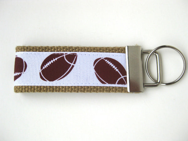 Fathers Day Gift for Dad- Football Keychain - Mini Key Fob - Mens Key Chain - Mens Gift for Him - Dad Gift Under 10