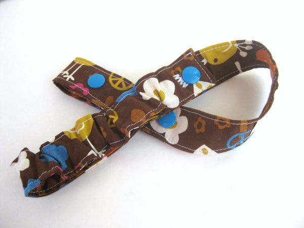 Brown Birds Baby Bottle LEASH - Toy Leash- Toy TETHER- Sophie Leash- Baby Carrier Strap- Stroller Toy Strap or Toy Saver- Baby Girl Gift
