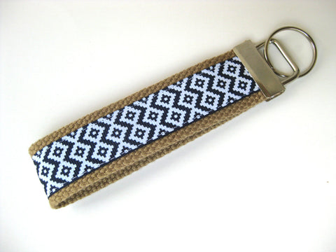  Keychain Key Fob Wristlet  Fabric Wrist Strap for Women (Black  Mudcloth) : Handmade Products