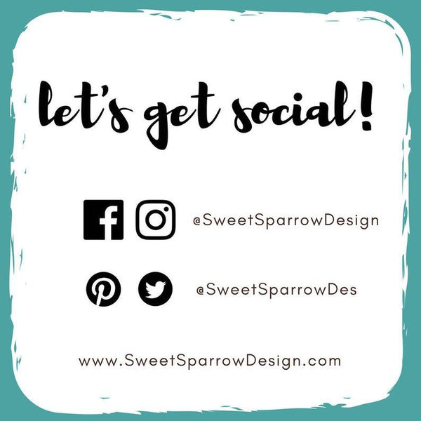 follow sweet sparrow design on social media